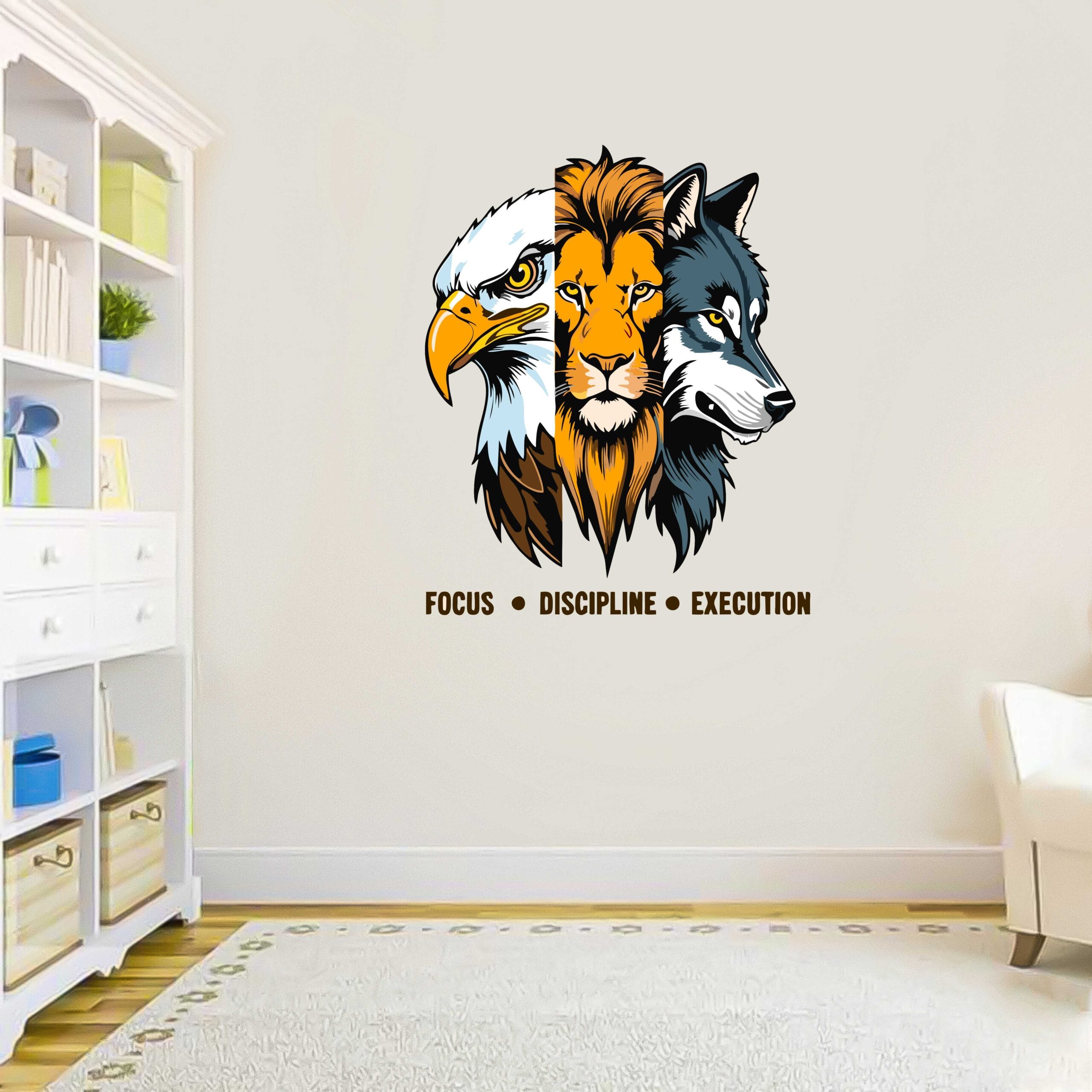 Motivational Wall Sticker | Eagle Lion Wolf Quote PVC Wall Decal 42x50 cm Waterproof PVC Vinyl | 42 x 50 cm - Image 3
