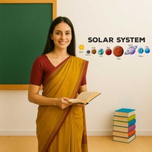 Solar System Educational Wall Sticker for Kids Room and Classroom
