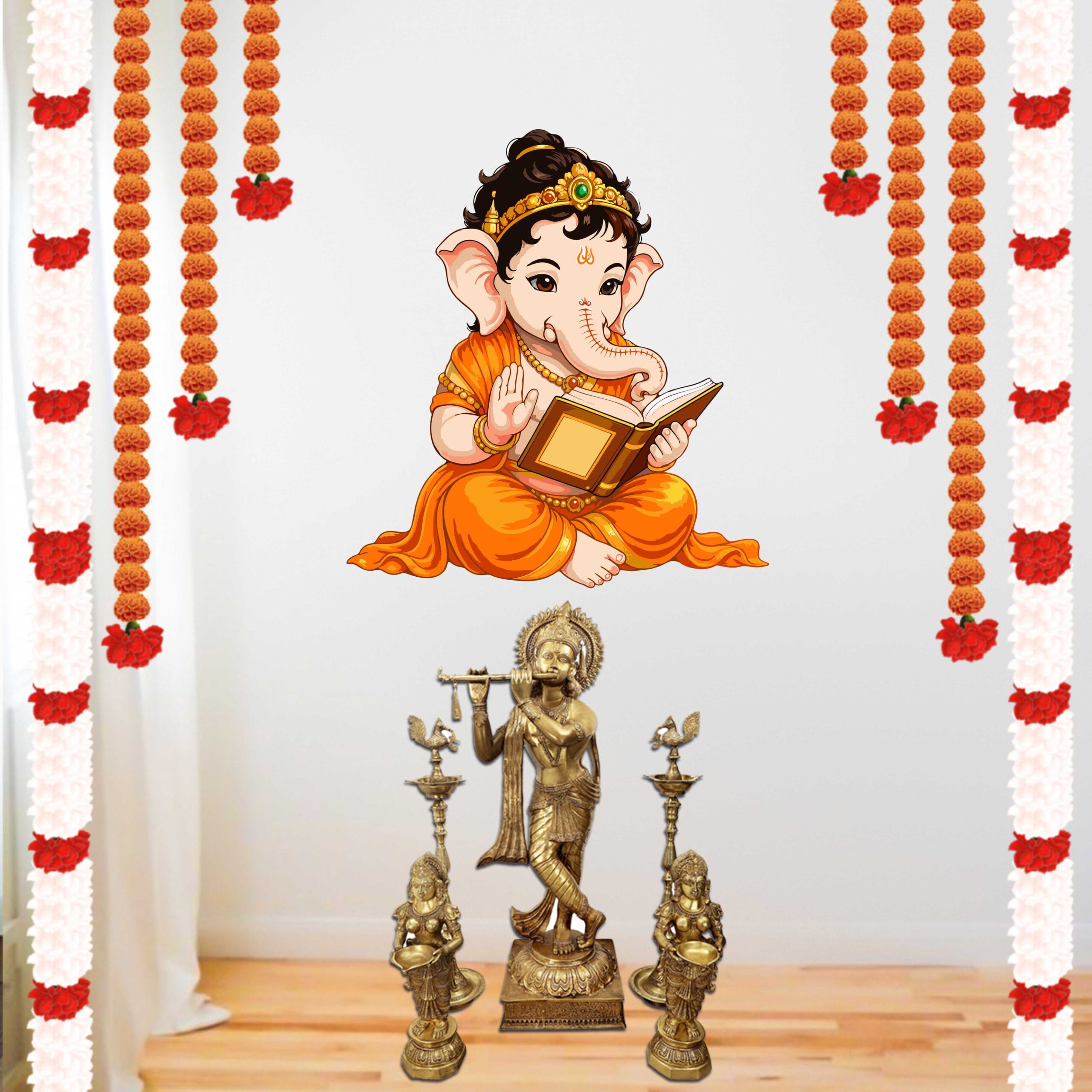 Baby Ganesha Wall Sticker | Spiritual PVC Vinyl Wall Decal | Waterproof Peel & Stick | 45 x 40 cm - Image 4