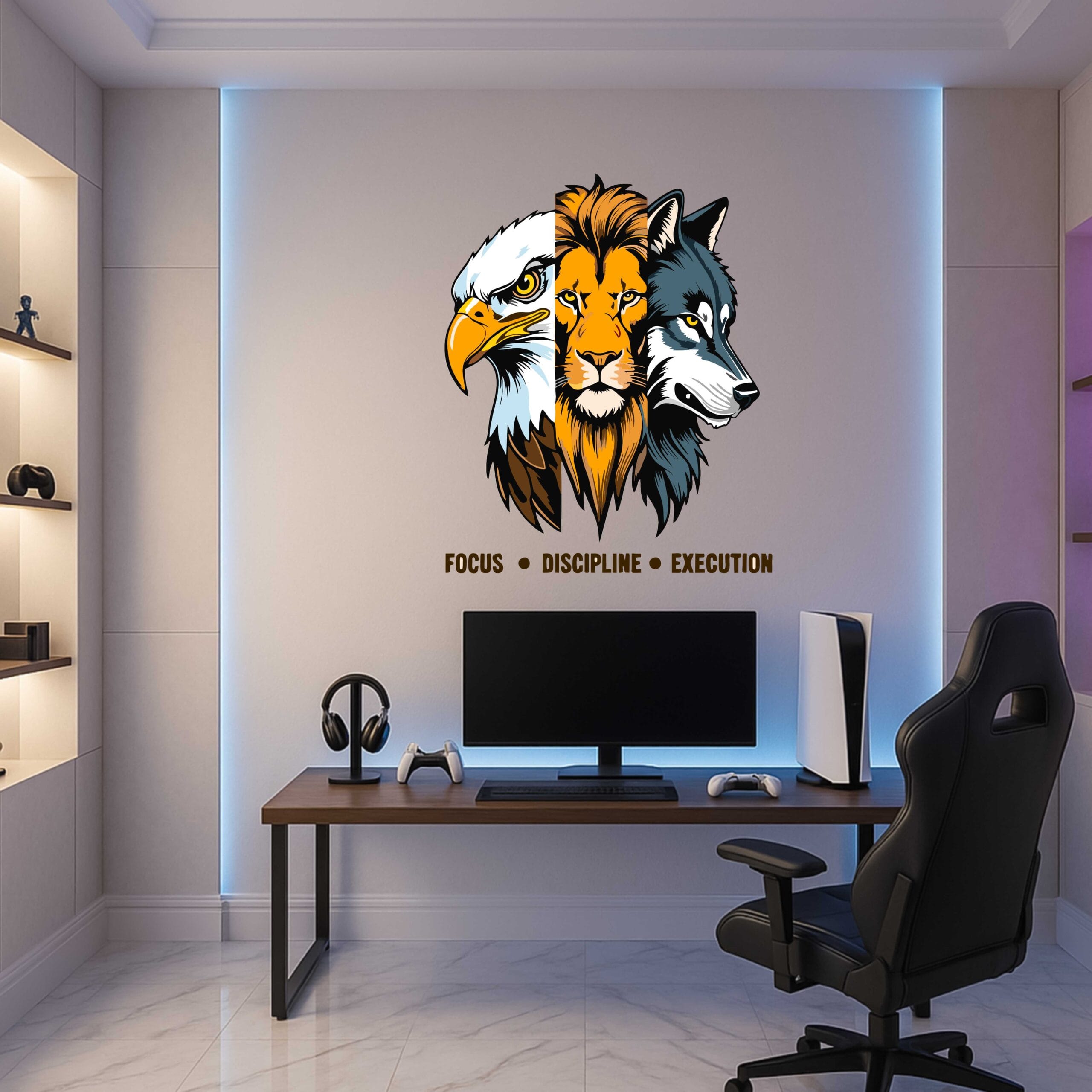 Motivational Wall Sticker | Eagle Lion Wolf Quote PVC Wall Decal 42x50 cm Waterproof PVC Vinyl | 42 x 50 cm - Image 4