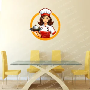 Chef Wall Sticker for Restaurant Kitchen Decor PVC Vinyl Decal