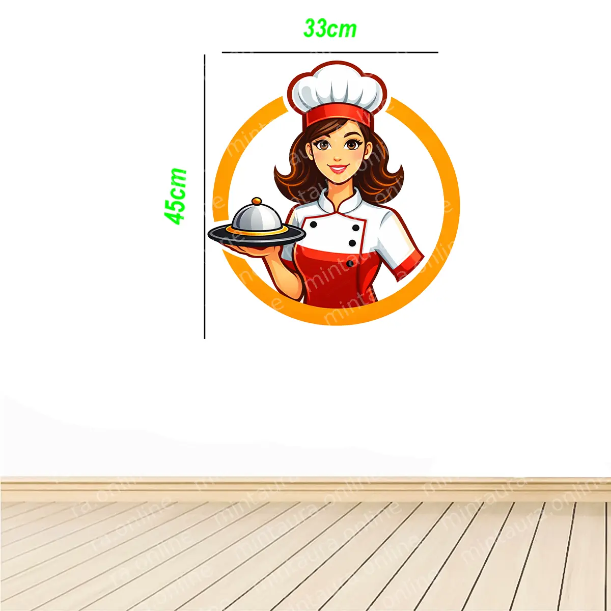 Chef Wall Sticker for Restaurant Kitchen Decor PVC Vinyl Decal