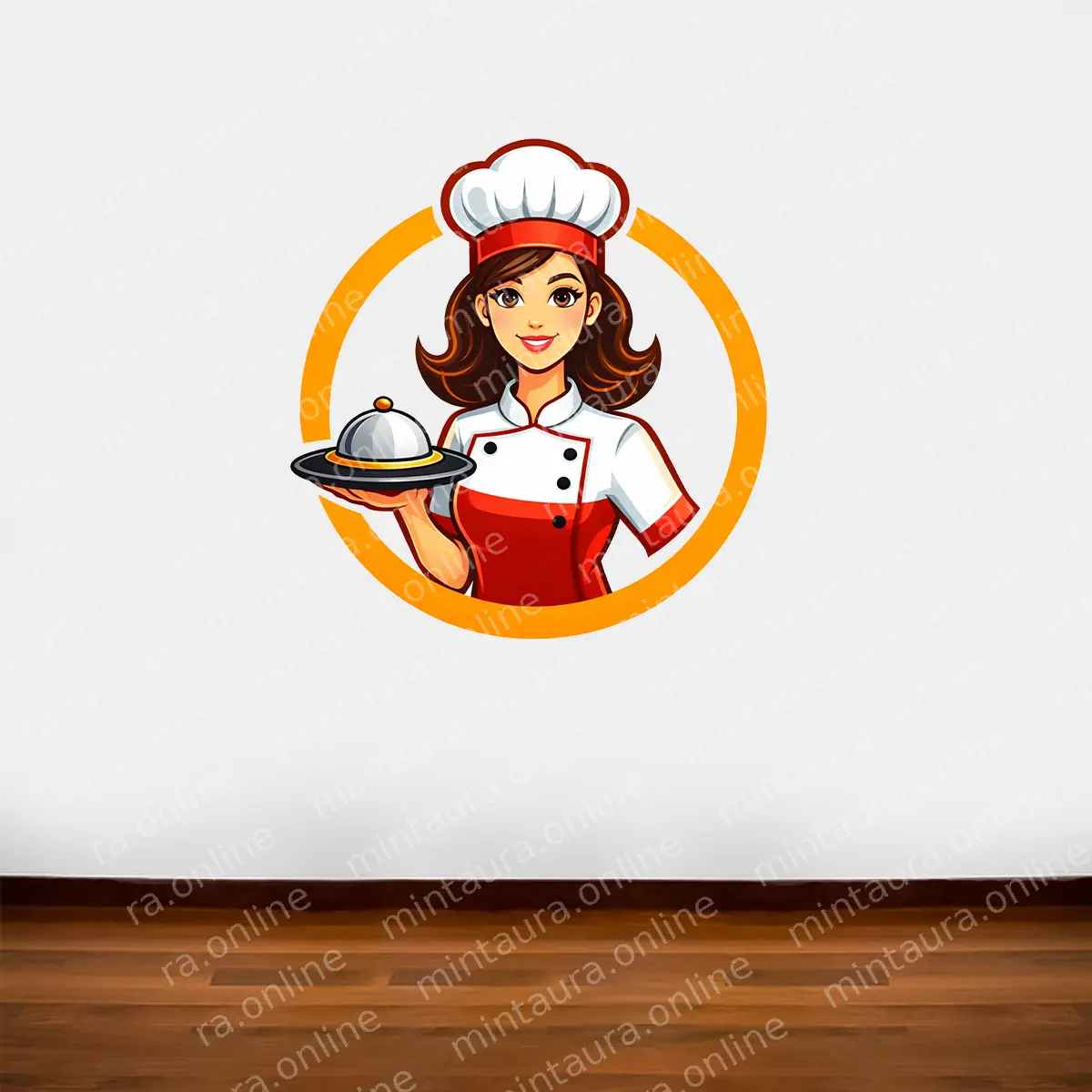 Chef Wall Sticker for Restaurant Kitchen Decor PVC Vinyl Decal